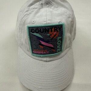 New Country Love Logo Graphic White Adjustable Baseball Cap Hat One Size